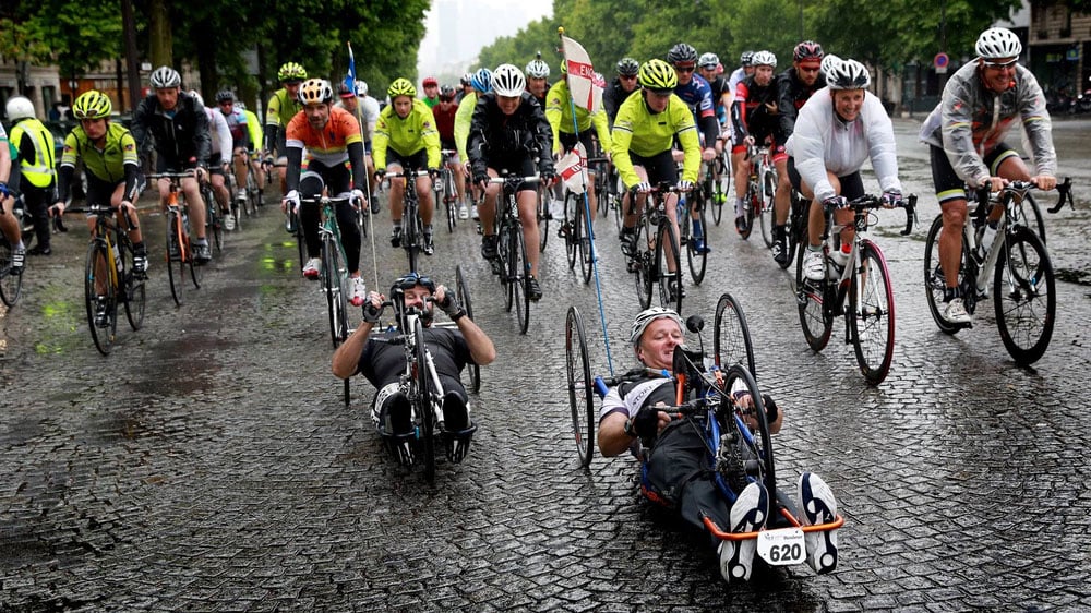 Alan leading the London to Paris charity ride