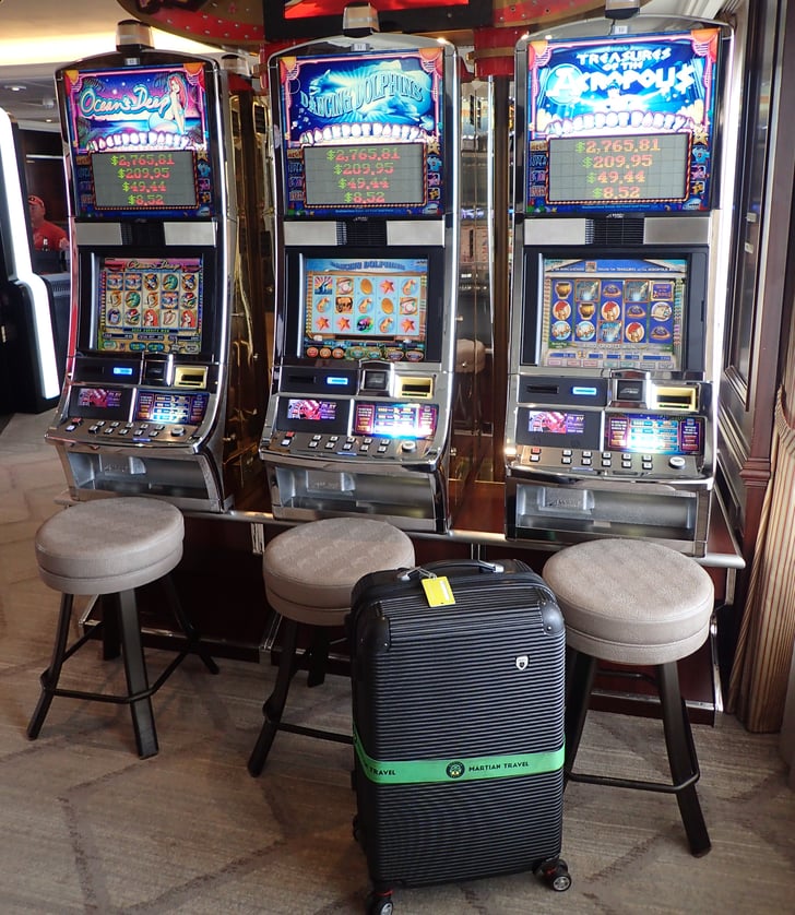 Medical supplies suitcase at the slot machines - Las Vegas