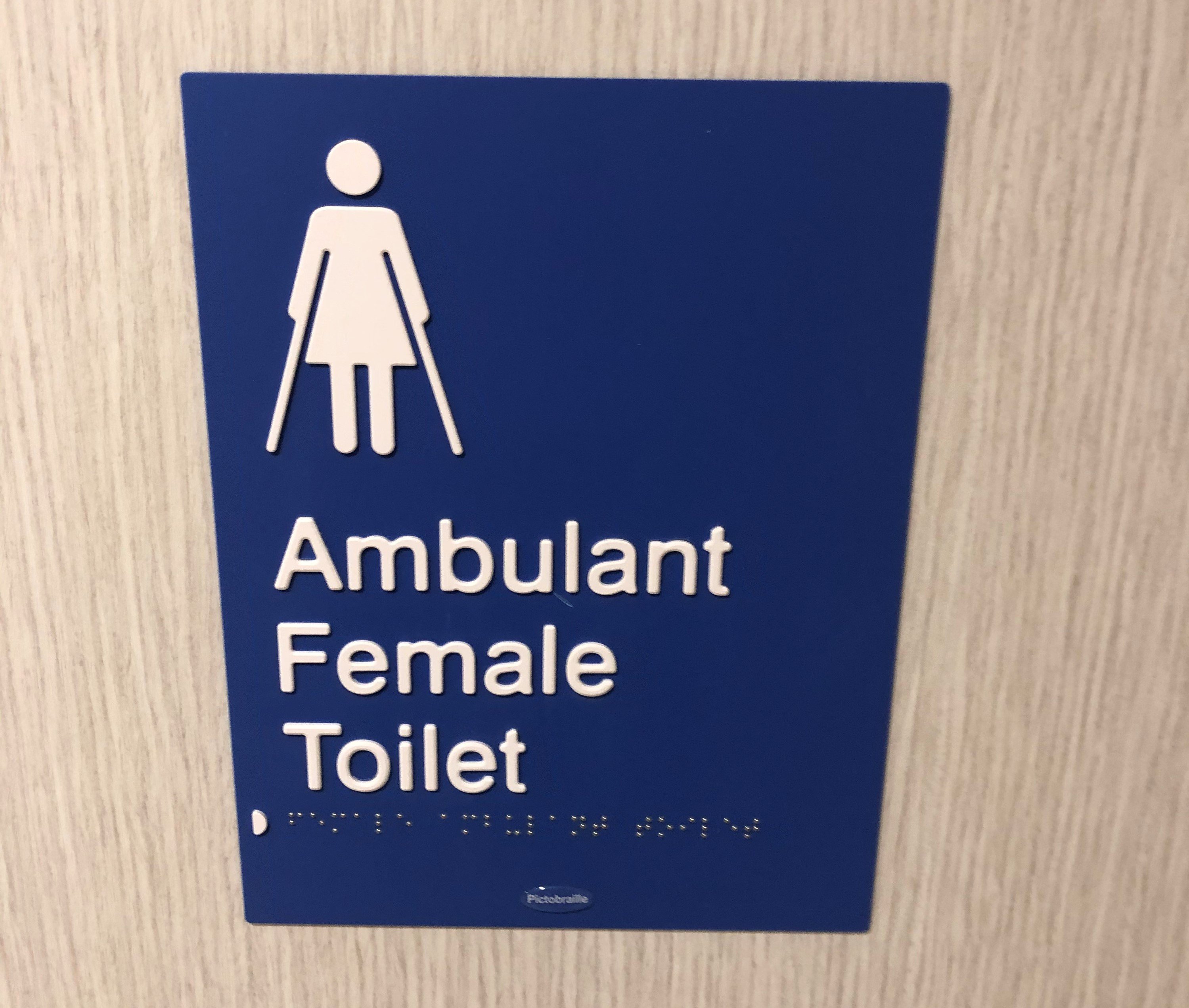 Airport disabled toilet sign